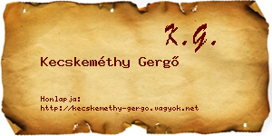 Kecskeméthy Gergő névjegykártya