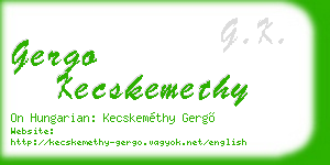 gergo kecskemethy business card